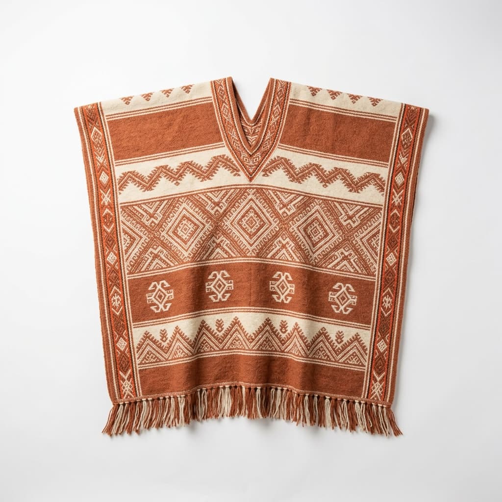 Poncho artesanal de alpaca premium hecho a mano