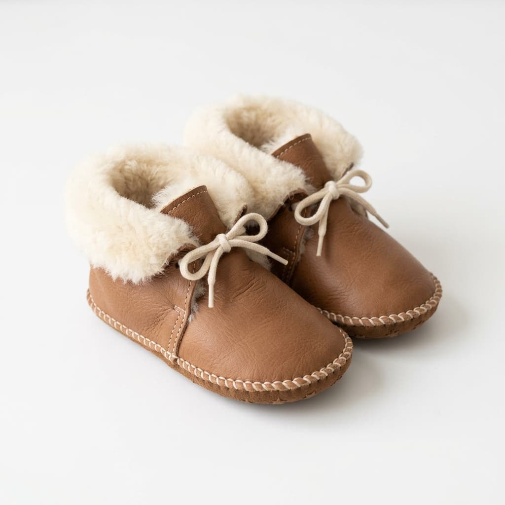 Pantuflas Cuero de Alpaca Bebé